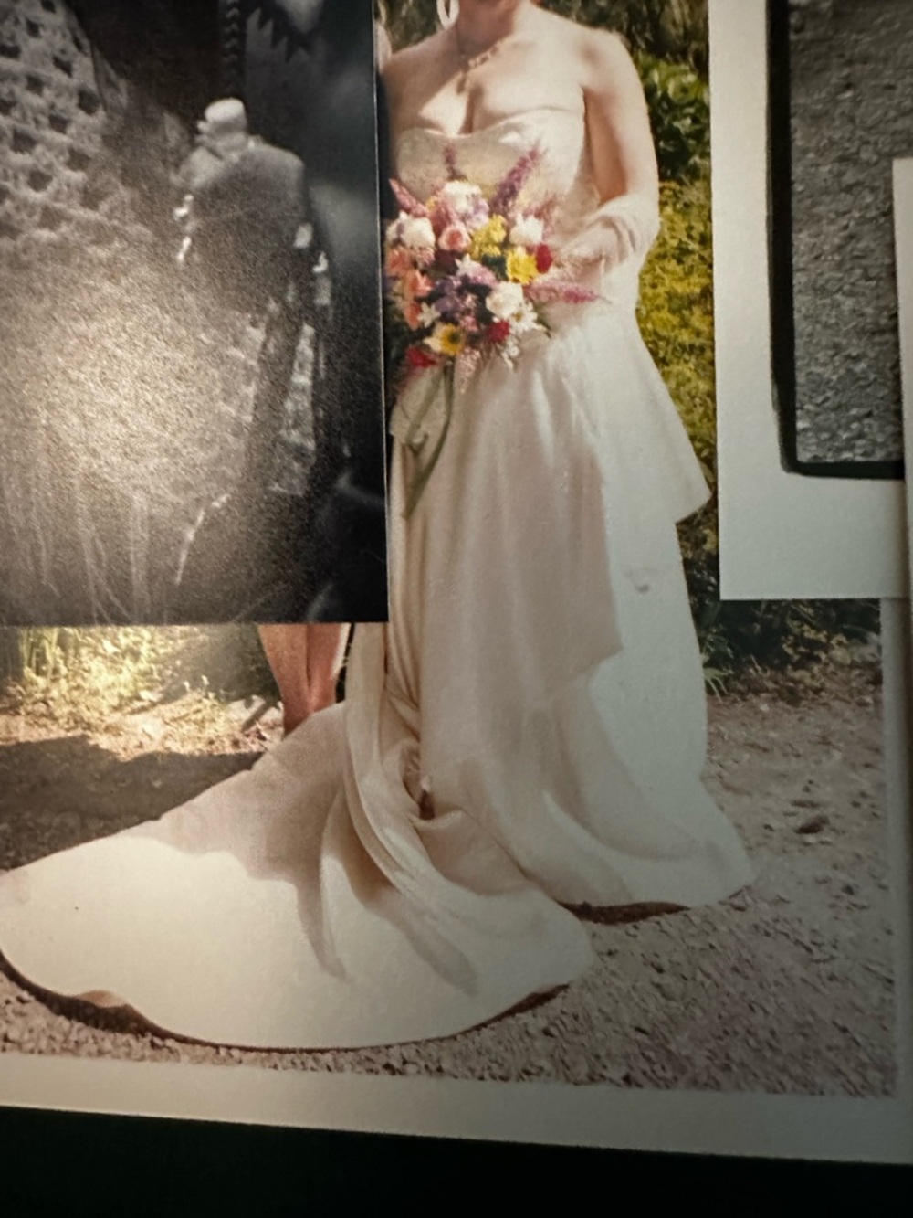 Ivory Embroidered and Embellished Wedding Dress with train - Picture 11 of 12